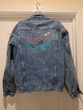 Vintage BIG SMITH Corsairs In Paradise Graphic Denim Jacket USA Womens Or Mens
